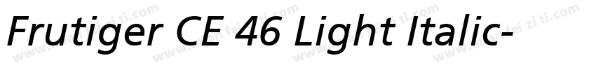 Frutiger CE 46 Light Italic字体转换